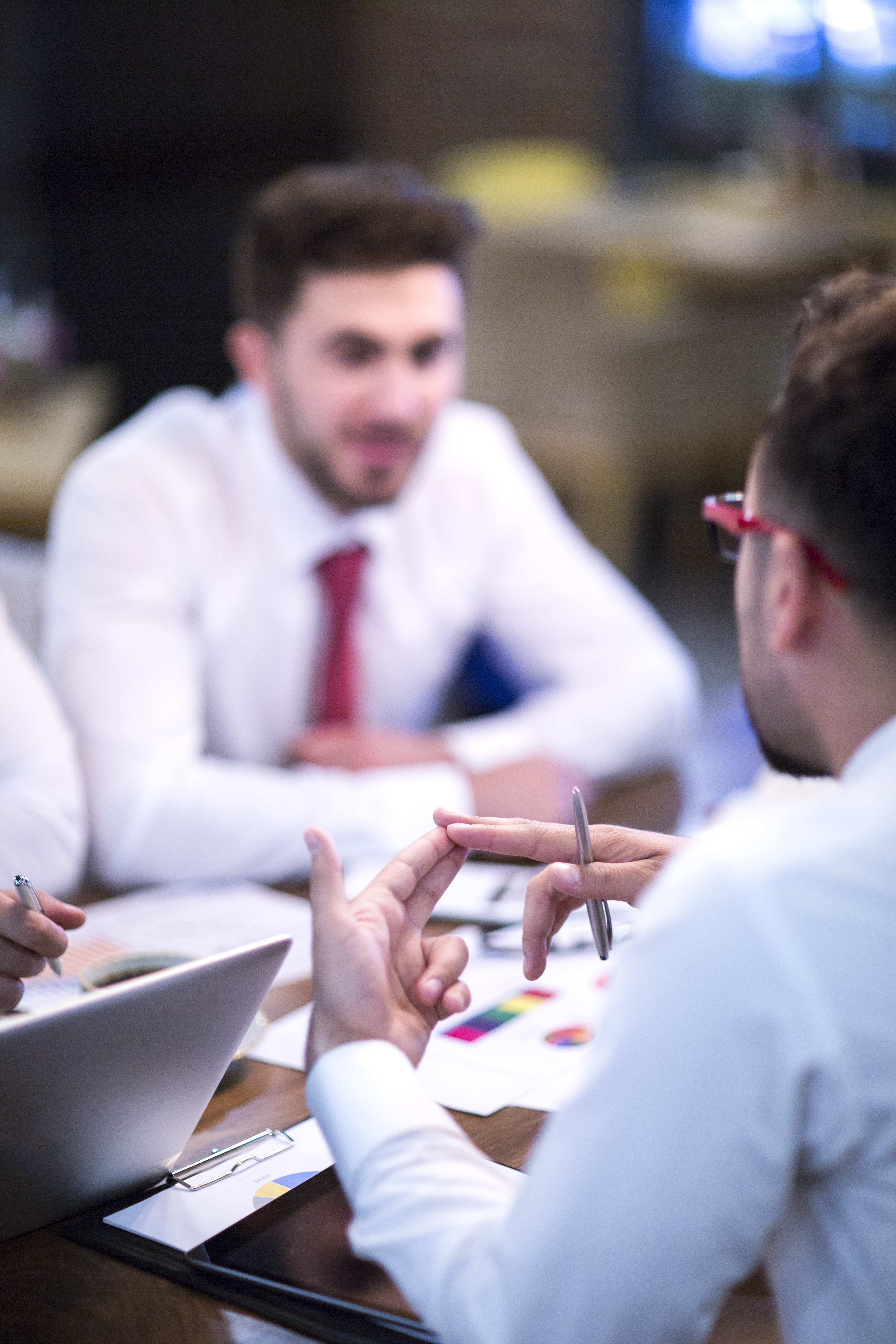 Professionals in modern building